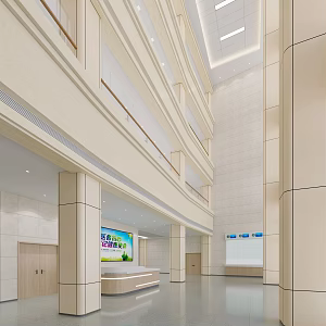 Modern Hospital Hall Hospital Outpatient Hall 3d model