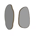 Multiple Gold Framed Mirrors With Unique Shapes For Modern Interior Design 3d model