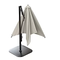 Outdoor Patio Sunshade Featuring Black Frame Light Gray Canopy And Square Base 3d model