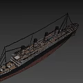Vintage Cruise Ship Model With Four Funnels And Classic Hull Structure
