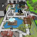 Single Family Villa With Green Lawn Courtyard Swimming Pool And Driveway