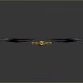 Crystal Sword With Golden Hilt Sunburst Decoration And Black Blue Ethereal Wings