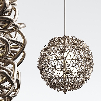 Post-modern chandelier metal ball chandelier 3d model