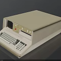 Vintage Computer With Keyboard Display Screen And Control Buttons Beige Casing