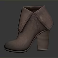 Brown Leather Ankle Boots With Block Heel And Buckle Detail For Daily Use