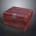 Handcrafted Wooden Sculpture Carving Chest With Detailed Texture And Metal Fittings