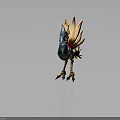 Armored Avian Creature With Knight Inspired Armor Golden Feathers And Metal Claws 3D Model Design