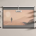 Wall Mounted Projection Surveillance System With Multiple Cameras And Outdoor Scene