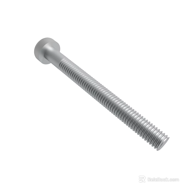Stainless Steel Round Head Fully Threaded Bolt for Industrial Applications 3d model 
