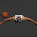 Man Wearing SPURS Number 9 Jersey Standing with Basketball on Gray Background