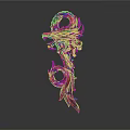 Dragon Shaped Weapon 3D Model With Black Metallic Design And Intricate Coiled Body