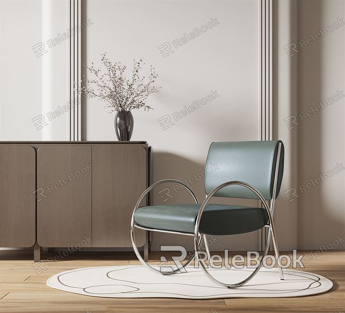 Modern Sofa Chair Stainless Steel Single Chair model