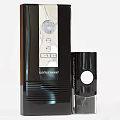 Sleek Black Modern Doorbell With Glossy Finish Push Button And Wireless Chime