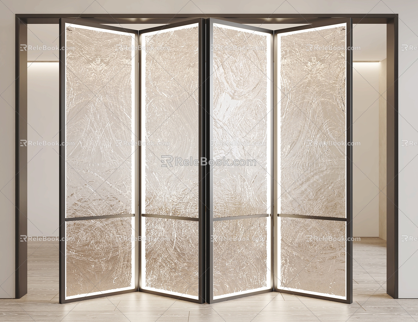 glass folding door 3d model