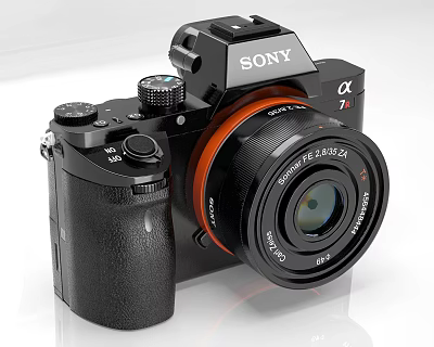 Sony Alpha 7S III Digital Camera with Black Body and Orange Lens Ring Design 3d model Sony Alpha 7S III Digital Camera with Black Body and Orange Lens Ring Design 3d model