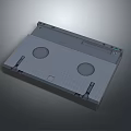 Retro Gray VHS Video Cassette Equipment With Two Circular Reels And Plastic Casing
