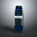 Computerized ATM Machine Featuring Blue Screen Interface And Card Slot Design 3d model