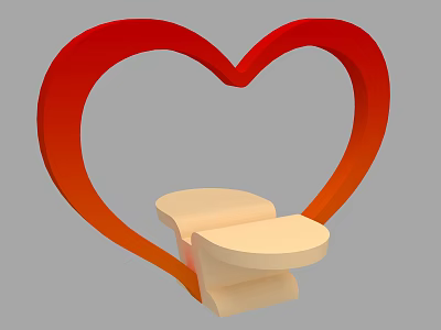 Modern Seats Outdoor Seats Heart Shaped 3d model