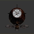 Modern Airship Cartoon Airship Flying Warship 3d model