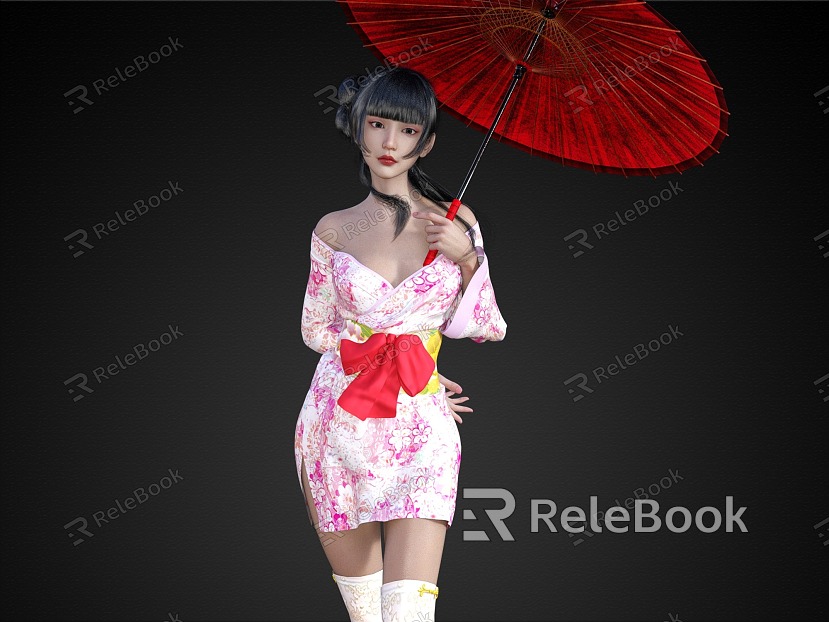 Japanese beauty kimono beauty umbrella Japanese girl model