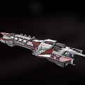 Futuristic Sci Fi Spaceship Design With Silver Red Exterior And Modular Structure 3d model