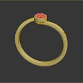 Elegant Gold Ring Design With Red Gemstone And Smooth Band