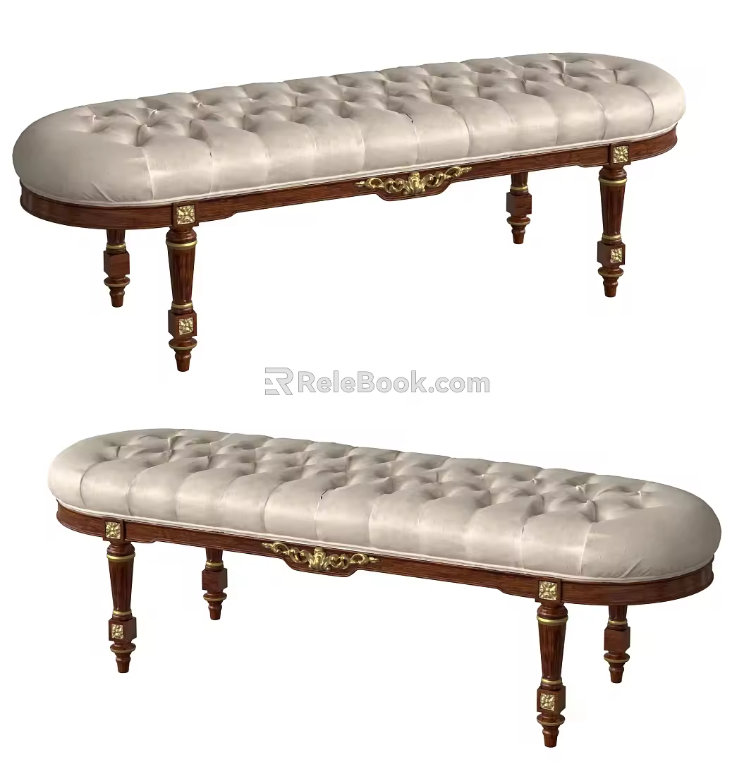 bed end stool 3d model