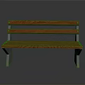 Solid Wooden Slat Bench With Sturdy Metal Support Legs For Outdoor Living Areas