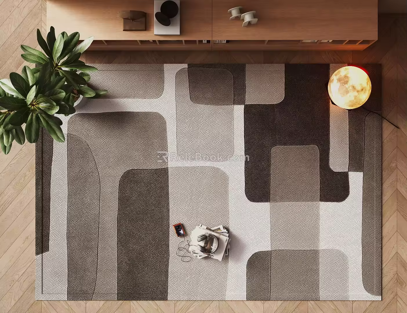 Modern square carpet decoration 3d model