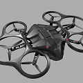 Modern Black Hexacopter Drone Design With Sleek Body And Rotors