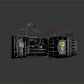 Mechanical Design Motorcycle With Jet Engine Red Seat Metal Parts And Yellow Logo