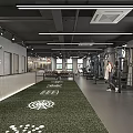 Modern Fitness Gym Interior With Workout Equipment Dumbbells And Training Area