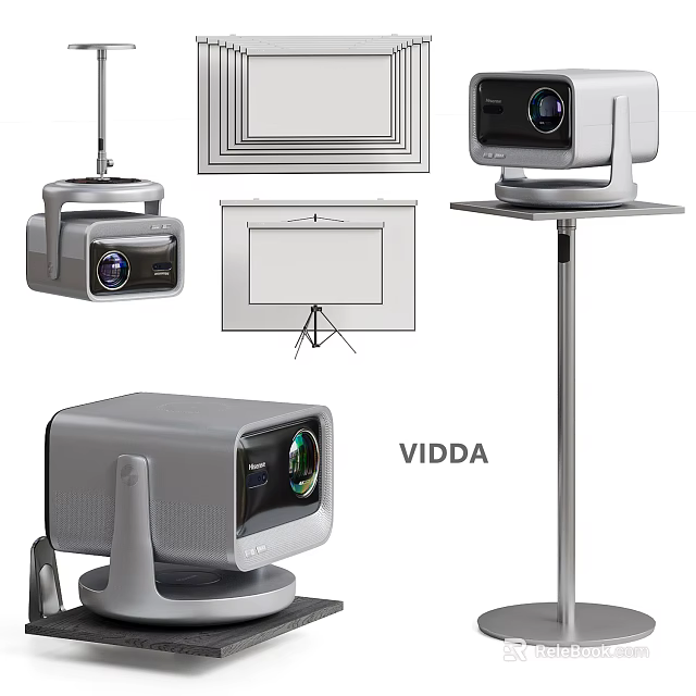 VIDDA Projection Monitoring Equipment With HD Projectors Screens And Stands For Home Office 3d model 