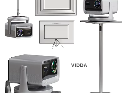 VIDDA Projection Monitoring Equipment With HD Projectors Screens And Stands For Home Office 3d model