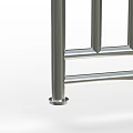 Three Types of Metal Railings with Vertical Bars and Grid Patterns