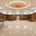New Chinese-style Table Tennis Room Multi-functional Activity Room 3d model