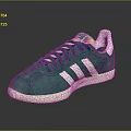 Green Suede Casual Sports Shoes With White Stripes And White Sole
