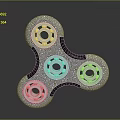 Silver Metallic Fidget Spinner With Three Blades And Bearings Design