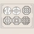 New Chinese-style openwork window openwork carved window 3d model