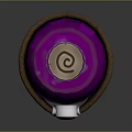 Pink Decorative Bottle With Cork Stopper Leather Straps Golden Circular Accent And Colorful Base Patterns
