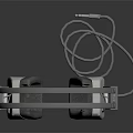 Modern Over Ear Headphones Design With White Gray Soft Earmuffs And Wired Cable