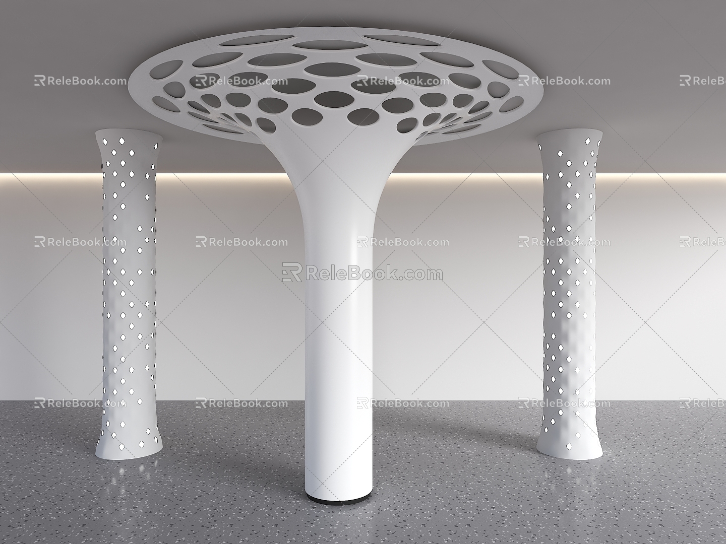 Special-Shaped Column Stained Glass Column Petal Column Hollow-out Decorative Column Special-Shaped Landscape Column Landscape Rest Pavilion Styling Column 3d model