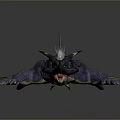 Blue Dragon 3D Game Movie Character With White Mane Golden Spikes Open Mouth Sharp Teeth