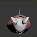 White Cartoon Mouse Character Wearing Pink Cloak Standing On Gray Surface