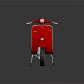 Red Classic Scooter with Black Seat and Silver Accents in Retro Design