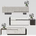Modern Reception Desk Front Desk Combination 3d model