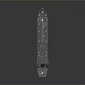 Gray And Red Cargo Ship Model With Detailed Deck Mechanical Structures