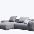 Modern Gray Sectional Sofa With Plush Cushions And Comfortable Seating 3d model
