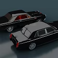 Two Black And Silver Classic Cars With Red Interior Shiny Exterior And Chrome Details