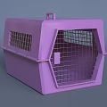 Purple Rectangular Pet Cage With Mesh Door Top Handle And Sturdy Structure For Small Animals